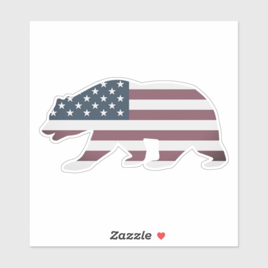 Amerikaanse vlag beer silhouet vinyl auto sticker (Vel)