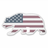 Amerikaanse vlag beer silhouet vinyl auto sticker (Voorkant)