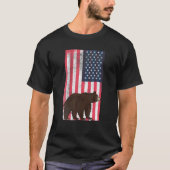 Amerikaanse vlag Beer T USA Hunter Grizzly Beer Hu T-shirt (Voorkant)