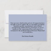 Amerikaanse vlag begrafenismonument bedankkaart (Achterkant)