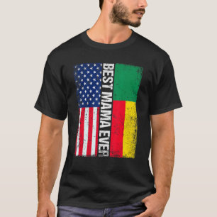 Amerikaanse vlag Benin vlag beste mama ooit famili T-shirt