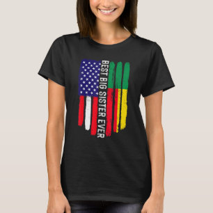Amerikaanse vlag & Beninese vlag Beste grote zus o T-shirt
