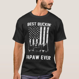 Amerikaanse vlag Best Buckin Papaw Ever Father day T-shirt