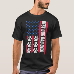 Amerikaanse vlag Best Dog Dad ever vaderdag T-shirt