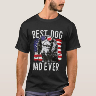Amerikaanse vlag Best Dog Dad Oost English Speelgo T-shirt