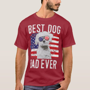 Amerikaanse vlag Best Dog Dad over Maltees T-shirt
