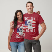 Amerikaanse vlag Best Dog Dad over Maltees T-shirt (Unisex)
