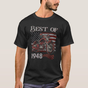 -Amerikaanse vlag Best of 1948 Motorcycle Birt T-shirt