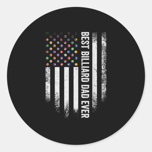 Amerikaanse vlag Best Pool Billiard Snooke Ronde Sticker (Voorkant)