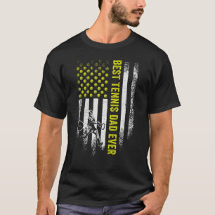 Amerikaanse vlag Best Tennis Dad Ever Sil T-shirt
