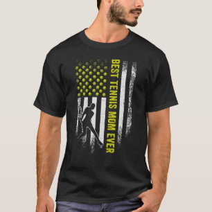 Amerikaanse vlag Best Tennis Mam Ever Sil T-shirt