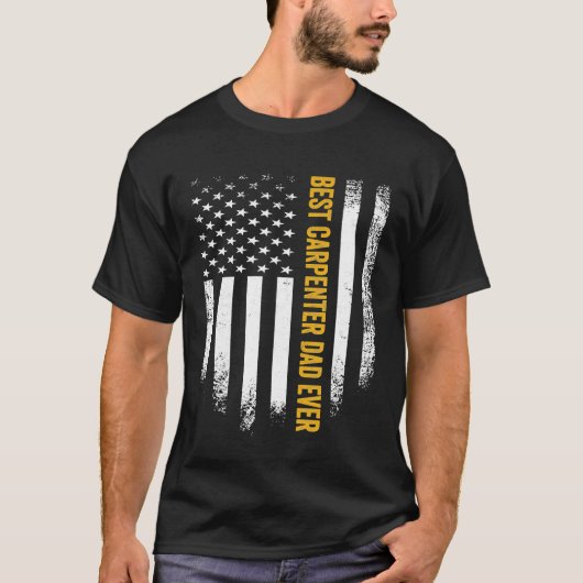 -Amerikaanse vlag Best Woodworking Carpenter D T-shirt (Voorkant)
