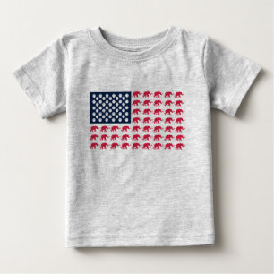Amerikaanse vlag bestaande uit olifanten