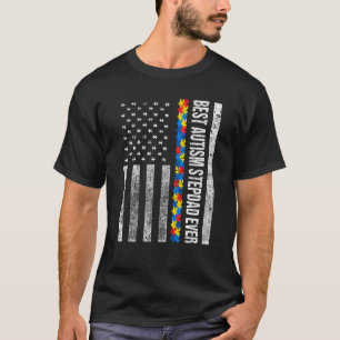 Amerikaanse Vlag Beste Autisme Stiefvader Ooit Aut T-shirt