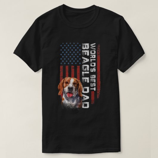  Amerikaanse vlag beste beagle pa T-shirt (Design voorkant)
