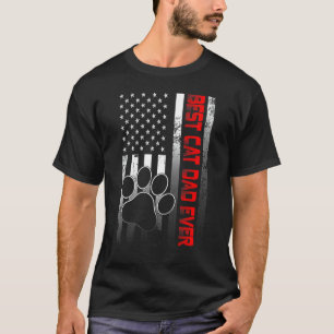 Amerikaanse Vlag Beste Kat Papa Ooit Vaderdag Kat T-shirt