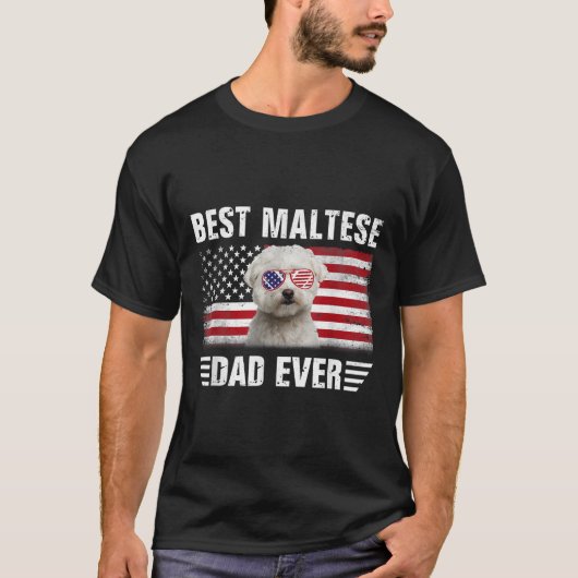 Amerikaanse vlag Beste Maltese vader ooit hond pa T-shirt (Voorkant)