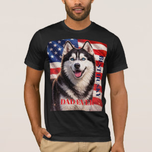 Amerikaanse vlag Beste papa ooit Husky hond T-shirt