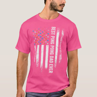 Amerikaanse Vlag Beste Ping Pong Vader Ooit Tafel T-shirt