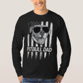 Amerikaanse vlag beste pitbull papa grappige pitbu t-shirt (Voorkant)