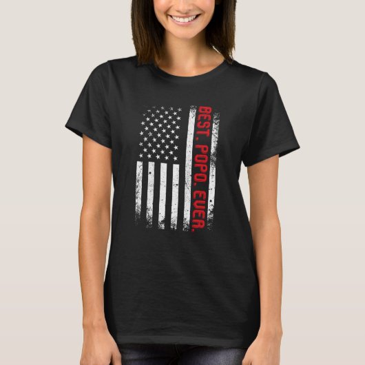 Amerikaanse vlag Beste Popo ooit  T-shirt (Voorkant)
