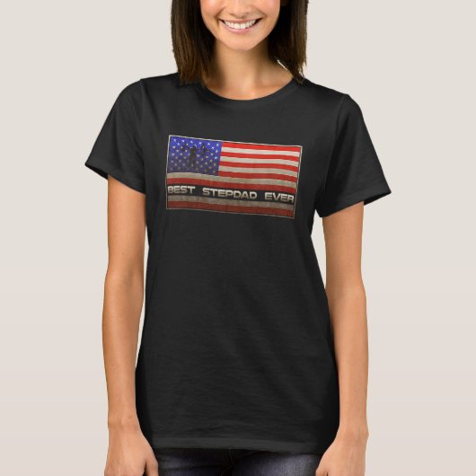 -Amerikaanse vlag Beste Stepdad Ever Vader T-shirt (Voorkant)