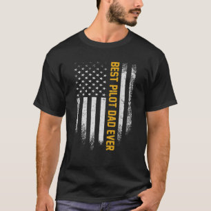  Amerikaanse Vlag Beste Vliegtuigpiloot Papa T-shirt