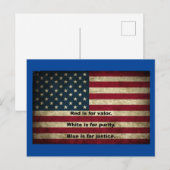 Amerikaanse Vlag - Betekenis van Kleuren Briefkaart (Voorkant / Achterkant)