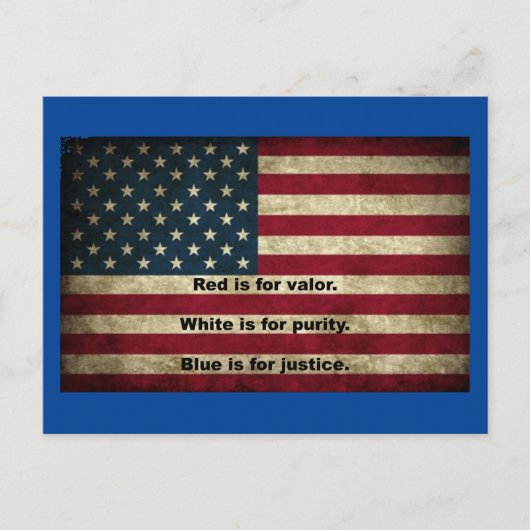 Amerikaanse Vlag - Betekenis van Kleuren Briefkaart (Voorkant)