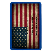 Amerikaanse vlag - Betekenis van kleuren Magneet (Verticaal)