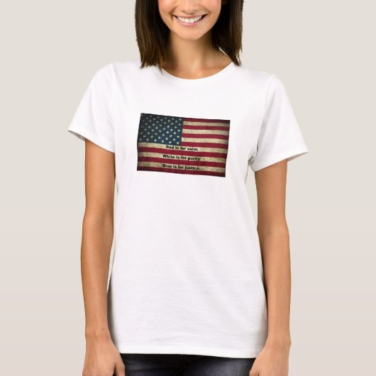 Amerikaanse vlag - Betekenis van kleuren T-shirt (Voorkant)