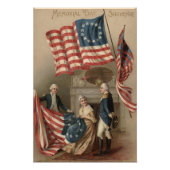 Amerikaanse vlag Betsy Ross George Washington Foto Afdruk (Voorkant)