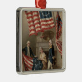 Amerikaanse vlag Betsy Ross George Washington Metalen Ornament (Rechts)