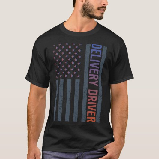 Amerikaanse Vlag - Bezorger T-shirt (Voorkant)
