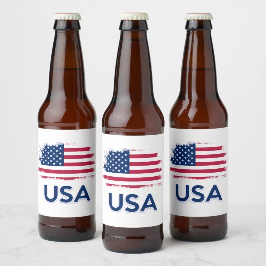 Amerikaanse vlag bier etiket (Flessen)