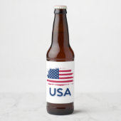 Amerikaanse vlag bier etiket (Voorkant)