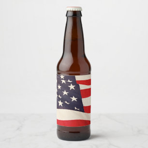 Amerikaanse vlag bier etiket