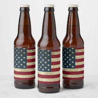 Amerikaanse vlag bier etiket