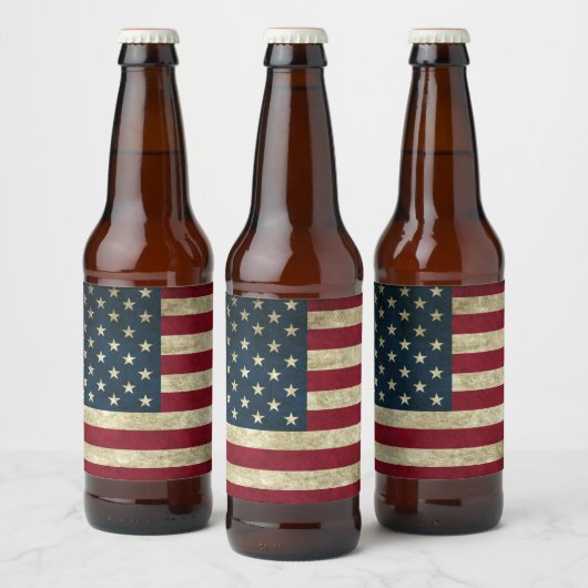 Amerikaanse vlag bier etiket (Flessen)