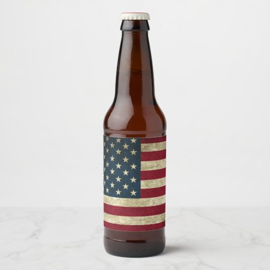 Amerikaanse vlag bier etiket (Voorkant)