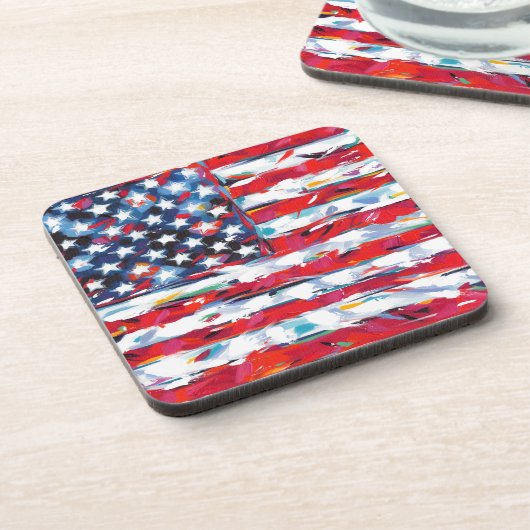 Amerikaanse vlag bier onderzetter (Linkerzijde)