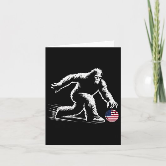 Amerikaanse vlag Bigfoot Bowling Bowler Kaart (Voorkant)