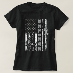 Amerikaanse vlag Bigfoot hersentumor geloven T-shirt