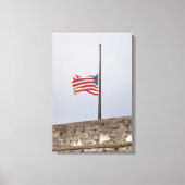 Amerikaanse vlag bij Half Mast (Verenigde Staten) Canvas Afdruk (Voorkant)