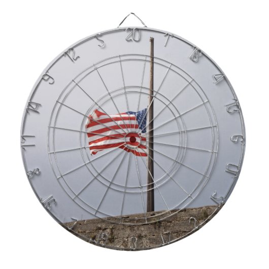 Amerikaanse vlag bij Half Mast (Verenigde Staten) Dartbord (Voorkant)