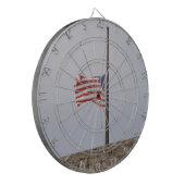 Amerikaanse vlag bij Half Mast (Verenigde Staten) Dartbord (Voorkant Links)