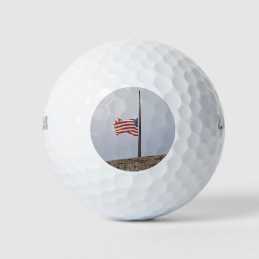 Amerikaanse vlag bij Half Mast (Verenigde Staten) Golfballen (Voorkant)