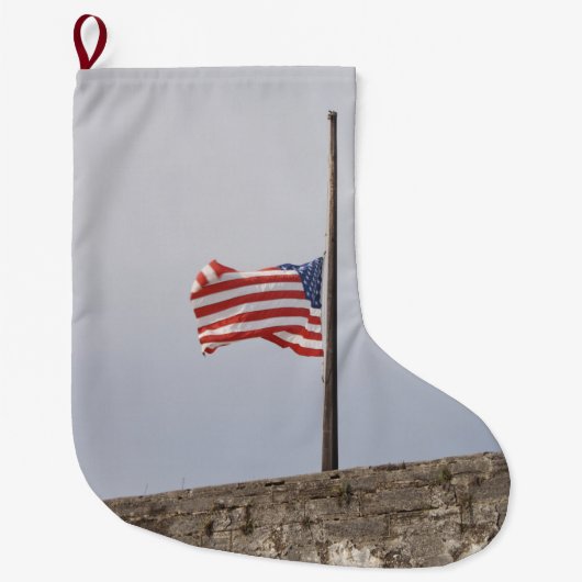 Amerikaanse vlag bij Half Mast (Verenigde Staten) Grote Kerstsok (Voorkant)