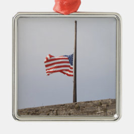 Amerikaanse vlag bij Half Mast (Verenigde Staten) Metalen Ornament