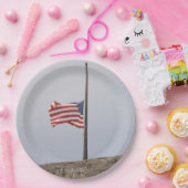 Amerikaanse vlag bij Half Mast (Verenigde Staten) Papieren Bordje (Feest)